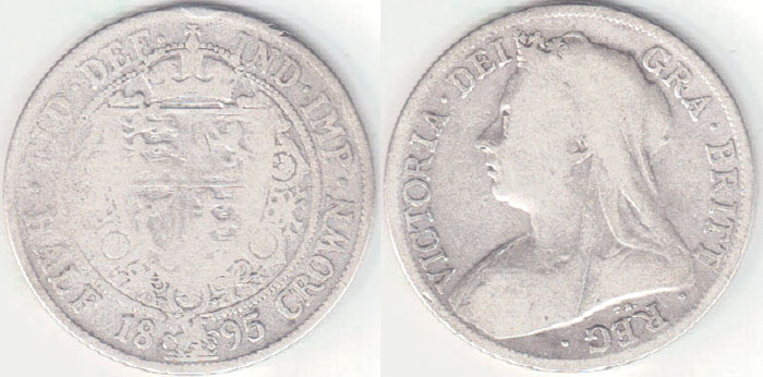 1895 Great Britain silver Half Crown A003293